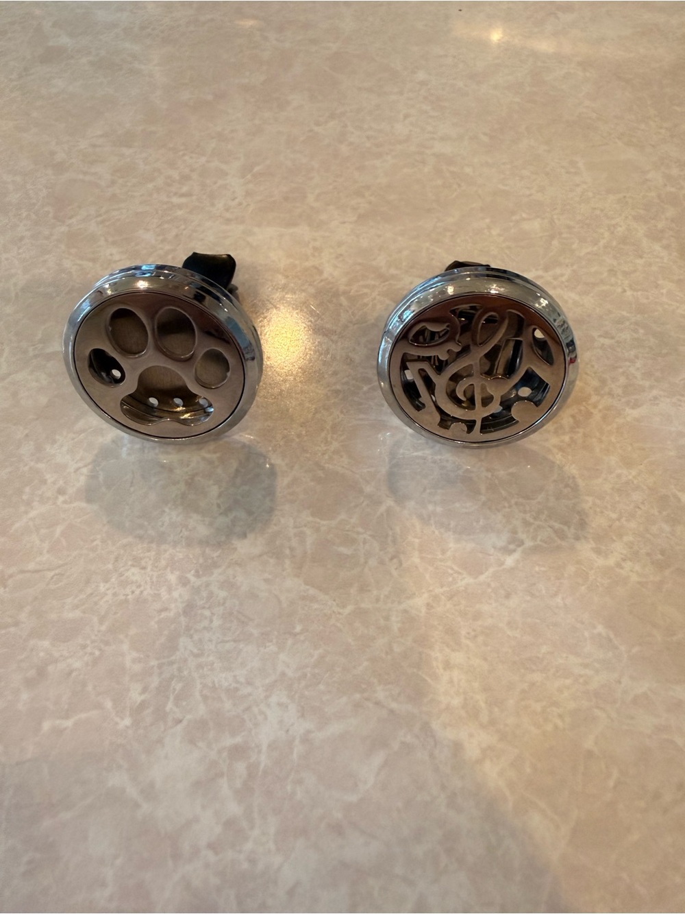 Car Air Freshener Vent Clips - Silver Paw & Music Designs